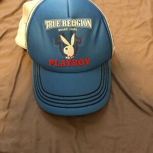 True Religion x Playboy Blue and White Cap
